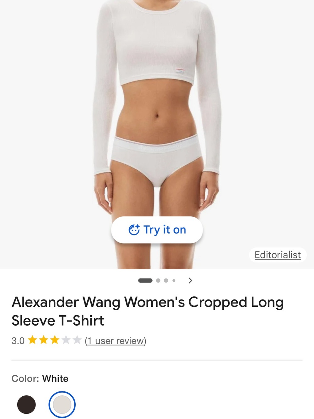 Alexander Wang White Ribbed Low-Rise Bikini Brief